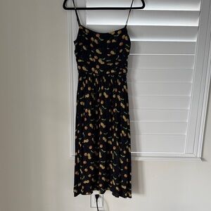 Fabrique Floral Black Midi Dress